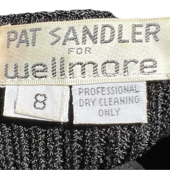🌻VINTAGE 1980s Pat Sandler for Wellmore Black Knit Sequined Dress Tagged Size 8 - Picture 13 of 14